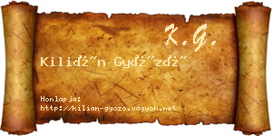 Kilián Győző névjegykártya